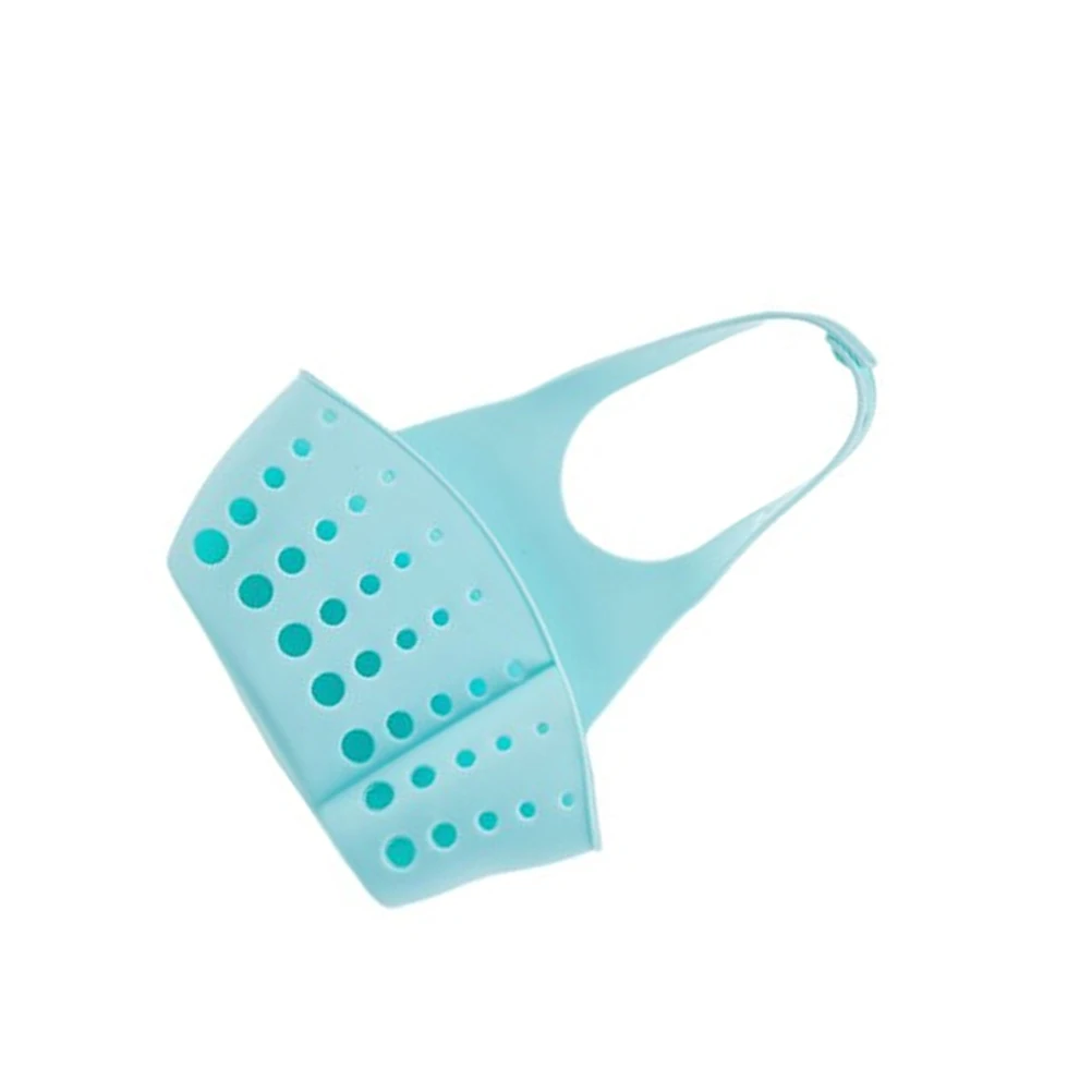 

Adjustable Snap Button Kitchen Organizer Shelf Sponge Holder Wash Cloth Basket Soap Storage Holder For Sink Faucet Mounting