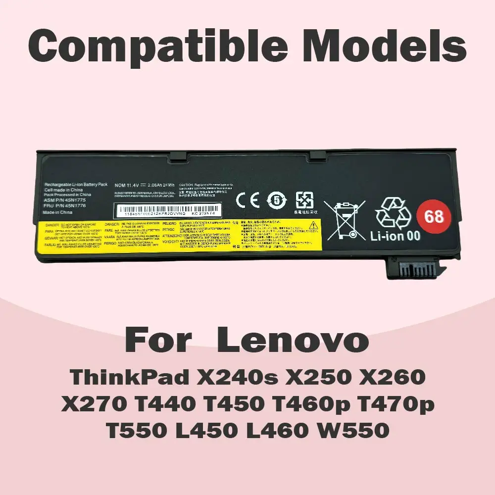 68 45N1775 45N1126 01AV460 Battery For Lenovo ThinkPad T440 T440S X240 X240S S440 S540 X250 T450S L450 X260 T450 T460 Series 45N