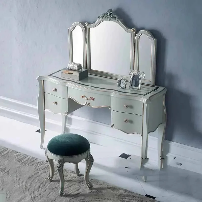 

Nordic Women Stool Dresser Eithe Girl Luxury Wood Women Storage Dressing Table Living Room Modern Schminktisch Bedroom Furniture