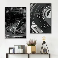 Black and White Illustration Formel 1 Grandprix Poster Formel 1 Racing Prints Motorsport Office Sport Car Canvas Prints Decor