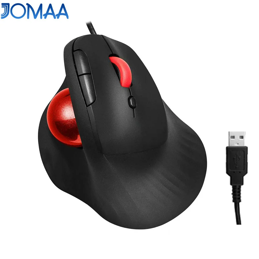JOMAA Wired Ergonomic Trackball Mouse, Optical Vertical Rollerball Mice,Silent Buttons, Compatible with MacBook, Laptop,Computer