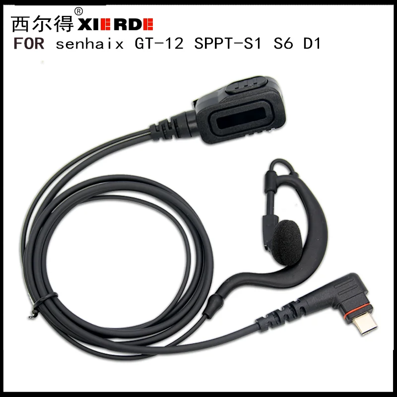 XIERDE Earphone Suitable for SenhaiX GT-12 GT12Pro SHX-S1 S6 D1 SPTT-S1 headphone cable Type-C walkie talkie ear hook