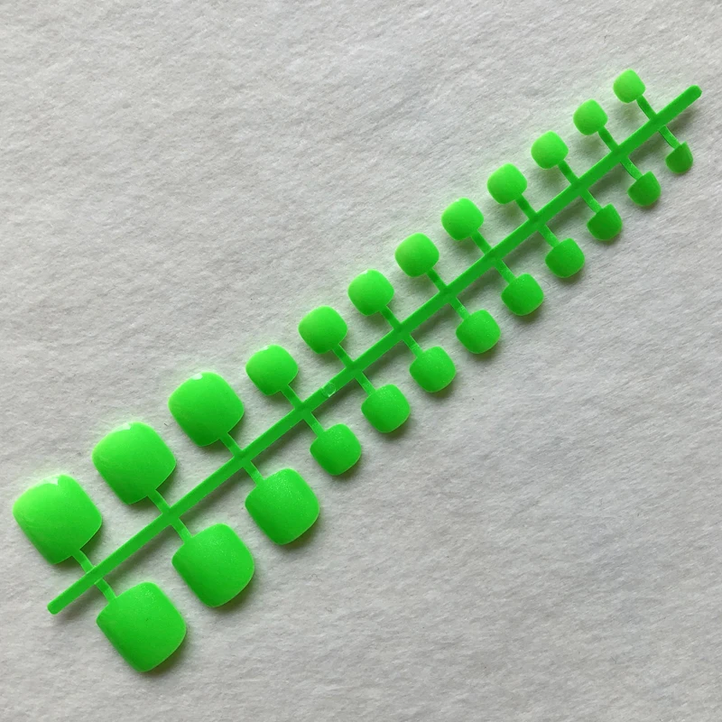 24ct/strip Foot False Toenails and Artificial Fake nails Smooth Surface  Acrylic Pearl green Finger nails Pure Color