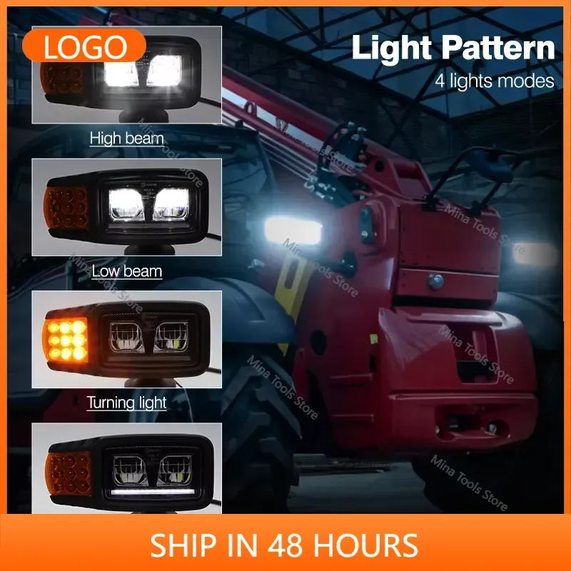 Wheel Loader ECE R149 LED Driving Light High Low Beam LED Headlight Tractor Lights Excavator for JCB Manitou view 4