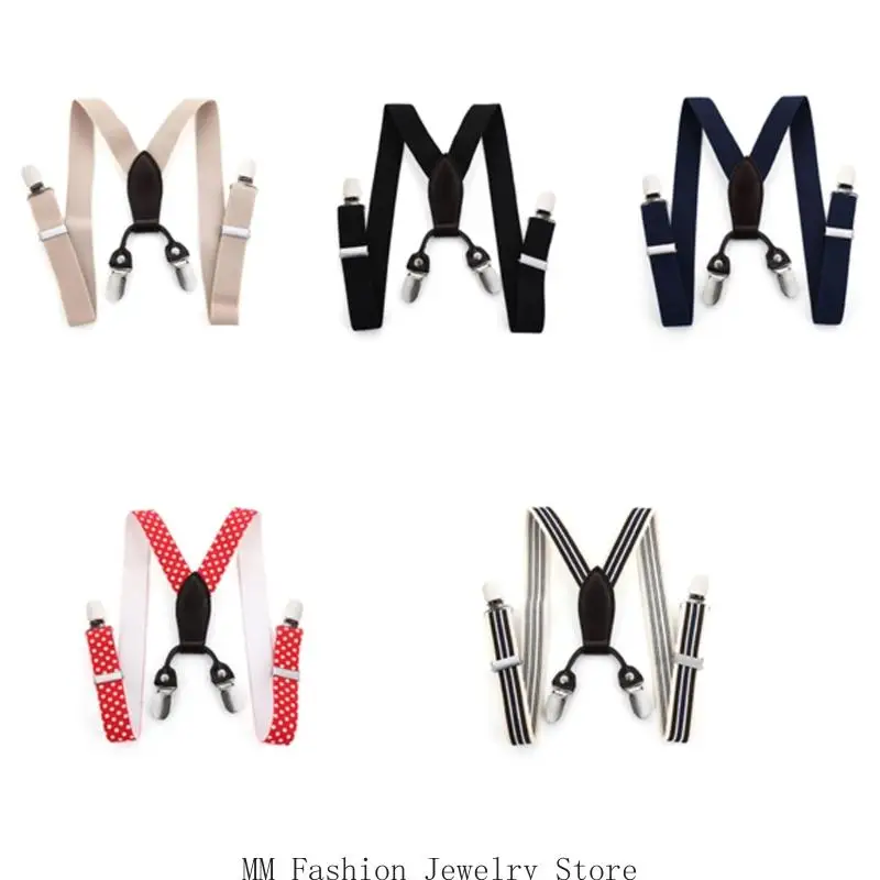 

D0UB Fasteners Elastic Suspenders Women Men's Shirt Stay Belt Thick Suspenders
