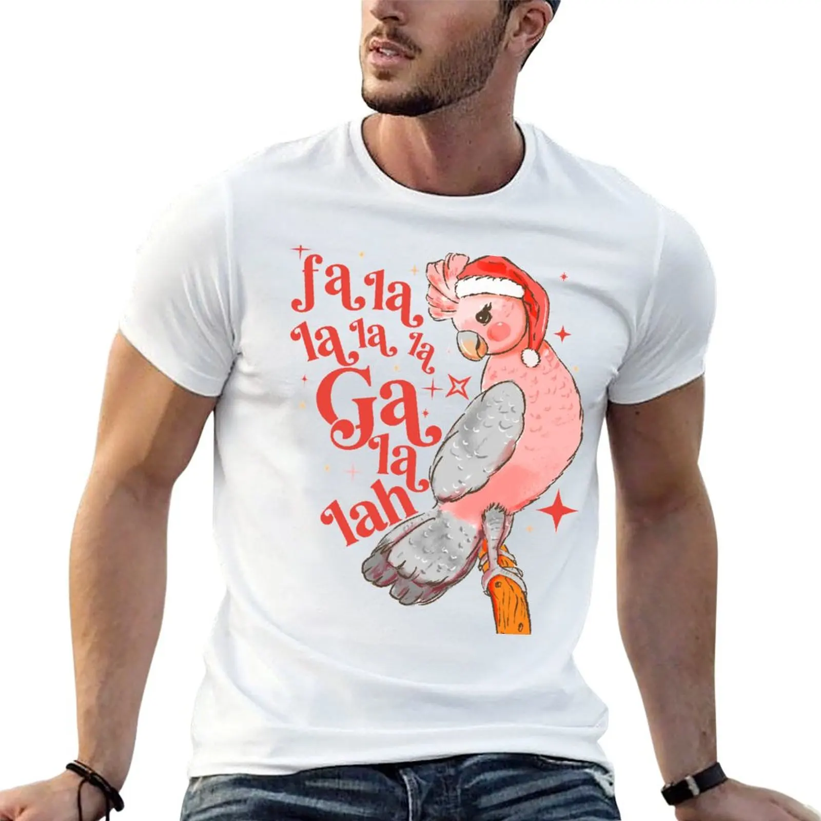 

Australian Funny Christmas Holidays Cute Galah Bird Falala T-Shirt t shirts with prints t shirts for man pack cotton T-Shirt