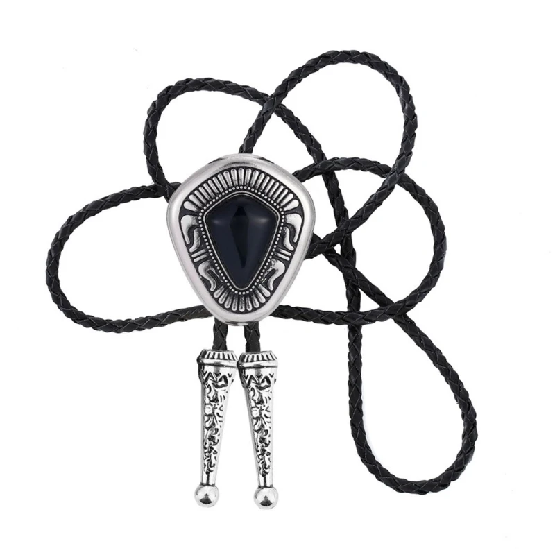 

Large Totems Bolo Tie Totems Necktie for Shirt Jeans Western Necklace Braided Shoestring Necktie Bolo Tie