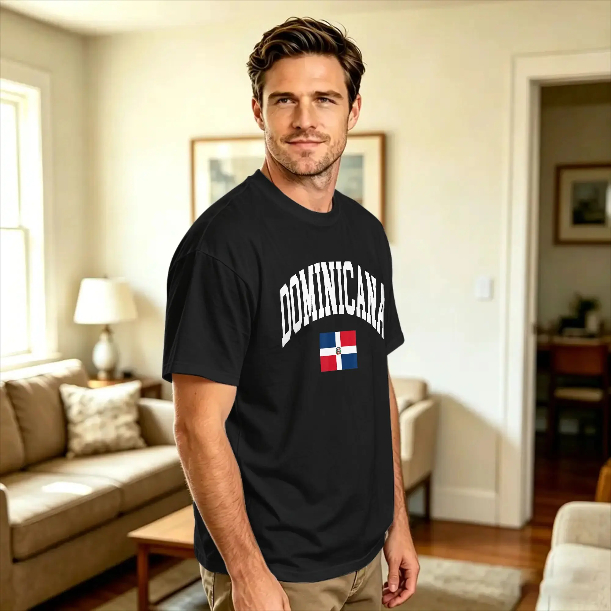 Dominican Republic Dominicana Flag Graphic Cotton T-Shirt For Adult Summer  Vintage T-Shirts Fashion Tees Plus Size Clothes