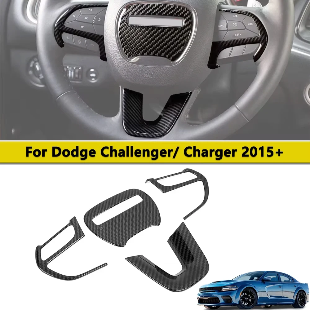 

Декоративная накладка на руль для Dodge Challenger, Dodge Charger 2015-2023, карбоновое волокно, интерьерные автомобильные наклейки, аксессуары