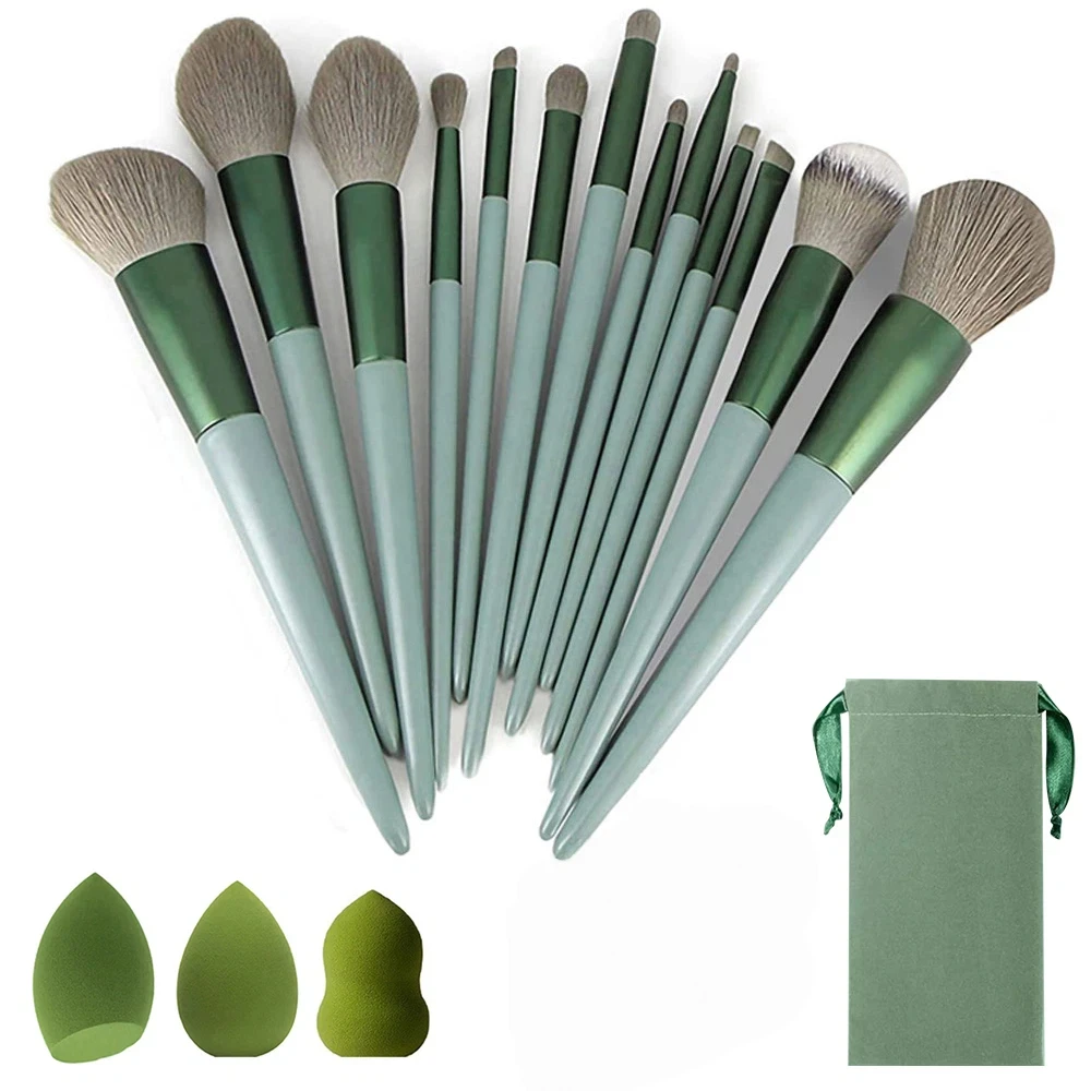13Pcs Makeup Brush Brushes Set Cosmetic Makeup Sponge Makeup Brush Cleaning Box Beauty Tool Eyeshadow Blush Professional Brushes