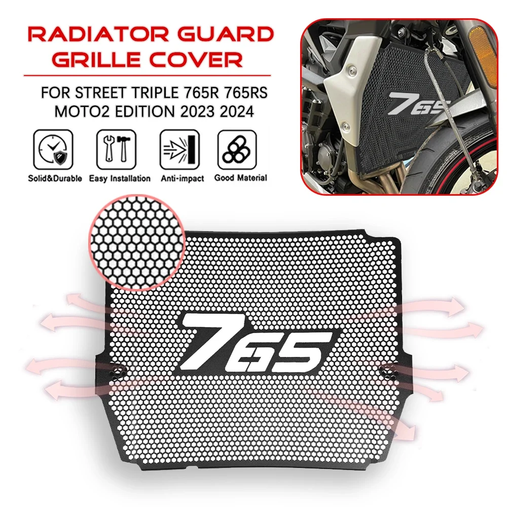 

For Triumph Street Triple 765 2023-2024 Motorcycle Radiator Grille Guard Cover for Street Triple 765R 765S 765RS Accessories