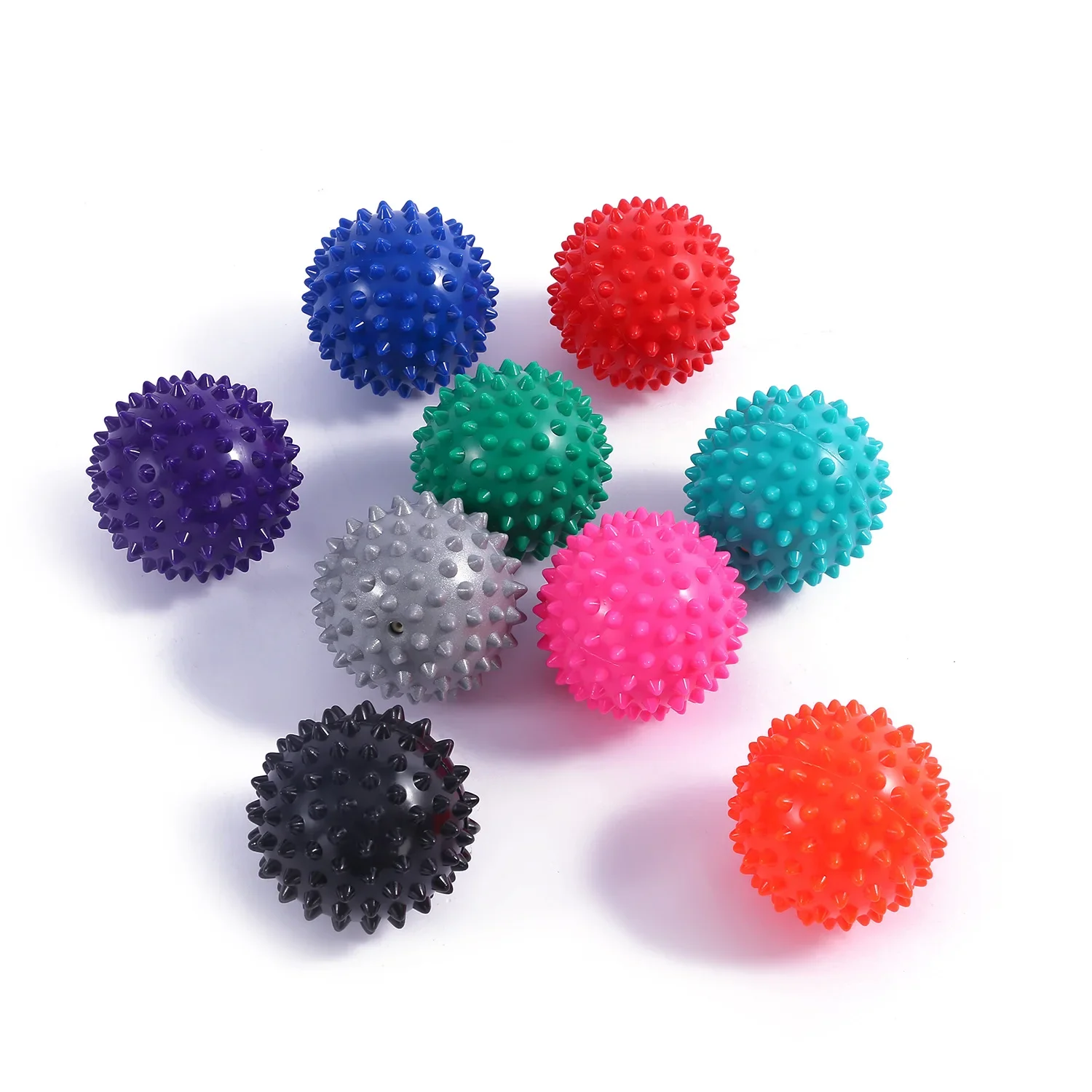 7.5cm PVC Spiky Massage Yoga Ball Trigger Point Sport Fitness Hand Foot Pain Stress Relief Muscle Relax Unisex Stab Massage Ball