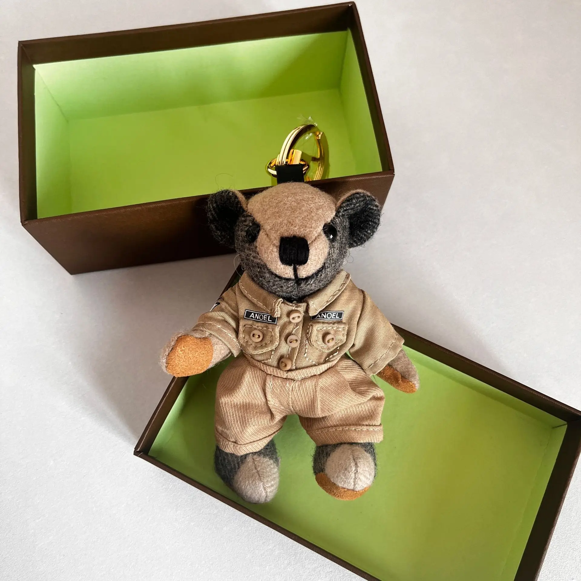 

Cashmere Teddy Bear Windbreaker Backpack Pendant Hat Cowboy Car Keychain Pendant