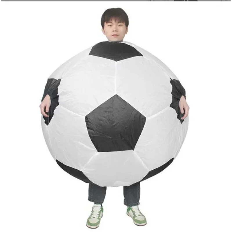 지지 2025 어린이 및 성인용 풍선 축구 코스프레 의상, 축구 클럽 파티용 풍선 슈트 마스코트, 재미있는 카니발 축제 애니메이션