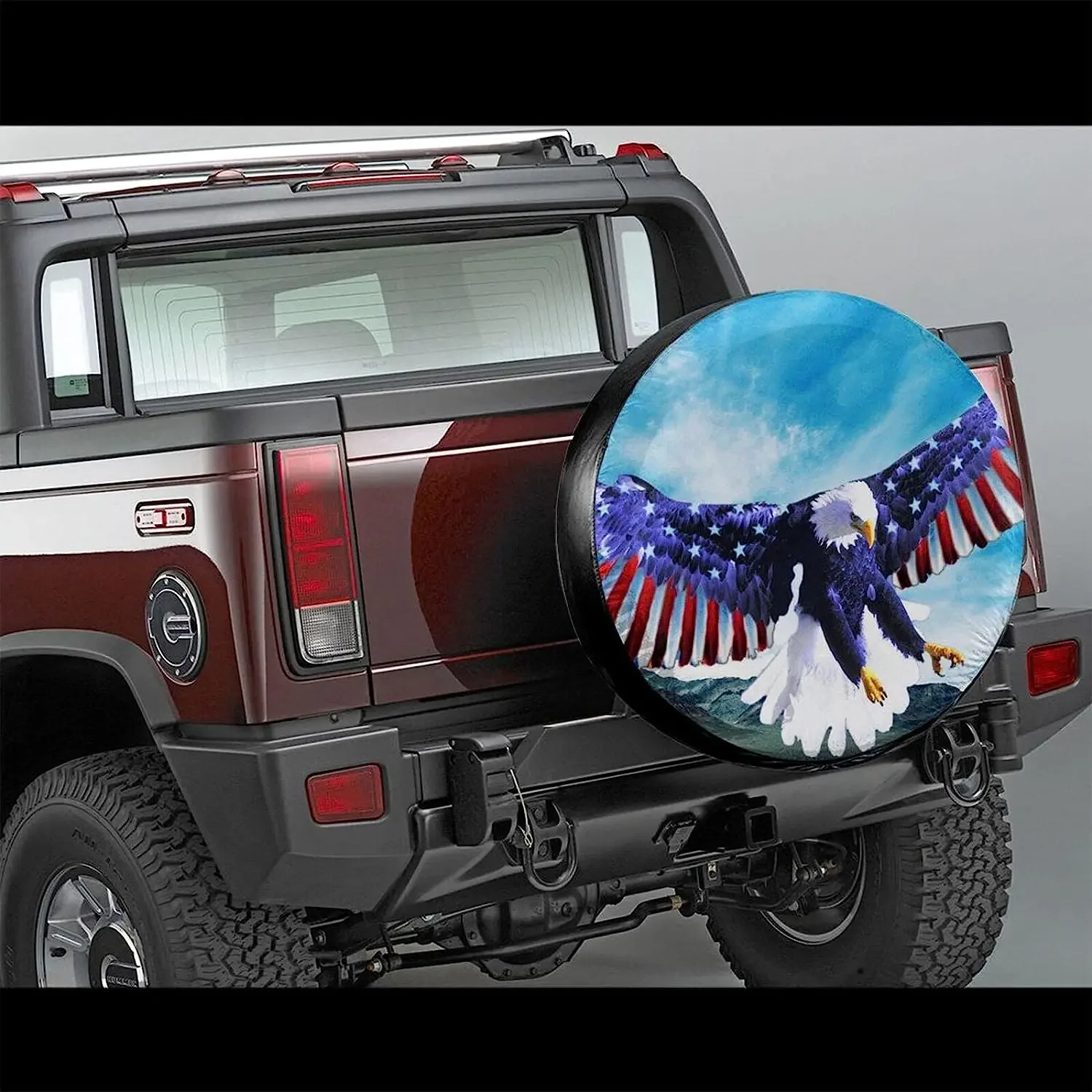 Eagle Car Spare Tire Cover American Flag Tire Covers Camping Waterproof Wheel Protectors For Camper Travel Trailer RV SUV Truck