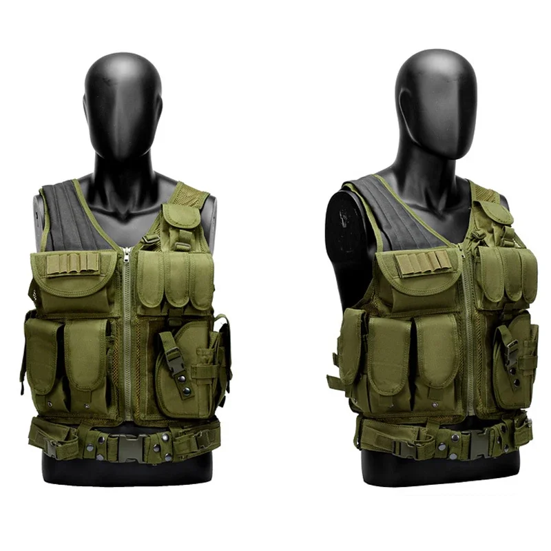 Chaleco táctico MOLLE ajustable para seguridad, caza y Airsoft - imagen 4