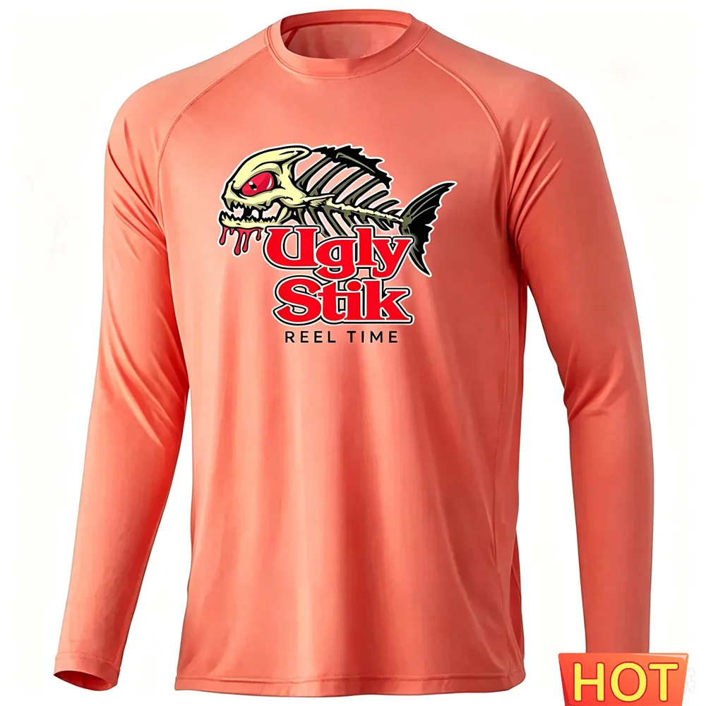 Fishing Performance Shirts Men's Long Sleeve Uv Protection Clothing Summer Breathable UPF 50+ Fishing Wear Solid Fishing T-shirt