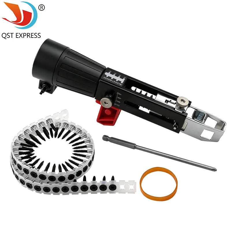 Automatic Chain Nail Gun Adapter Screw Gun for Electric Drill Woodworking Tool Cordless Power Drill Attachment