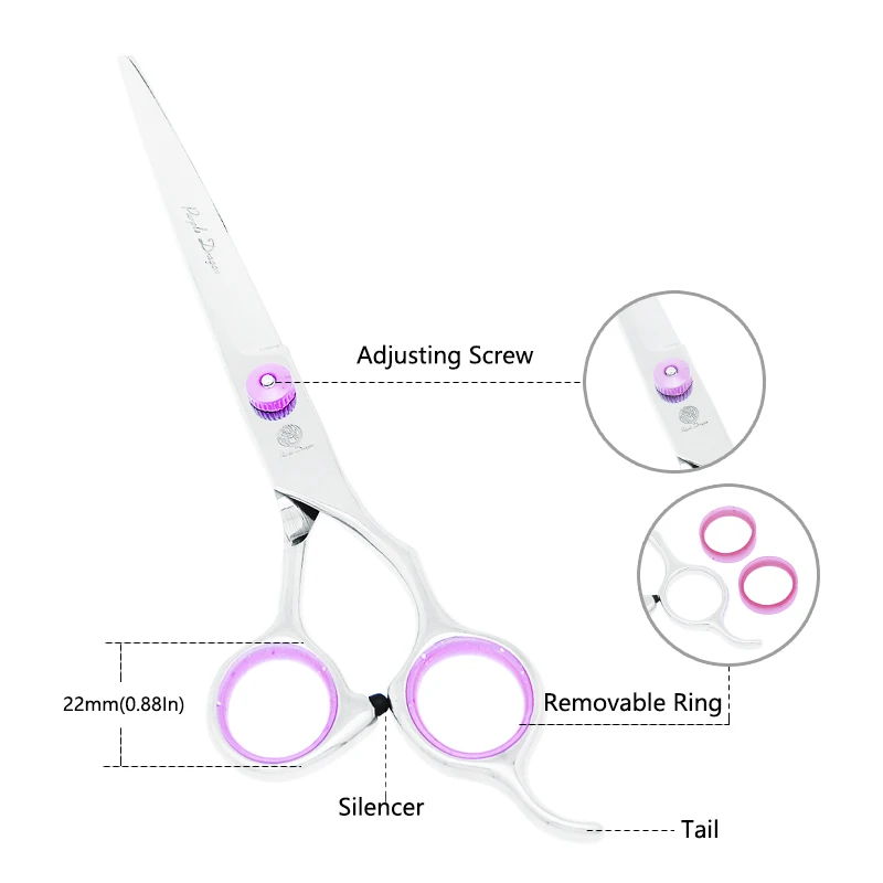 6/7 inch Purple Dragon Pet Grooming Kit 4pcs Dog Hair Scissors Set Straight Curved Cutting Thinning Shears Haircut Tools B0009B