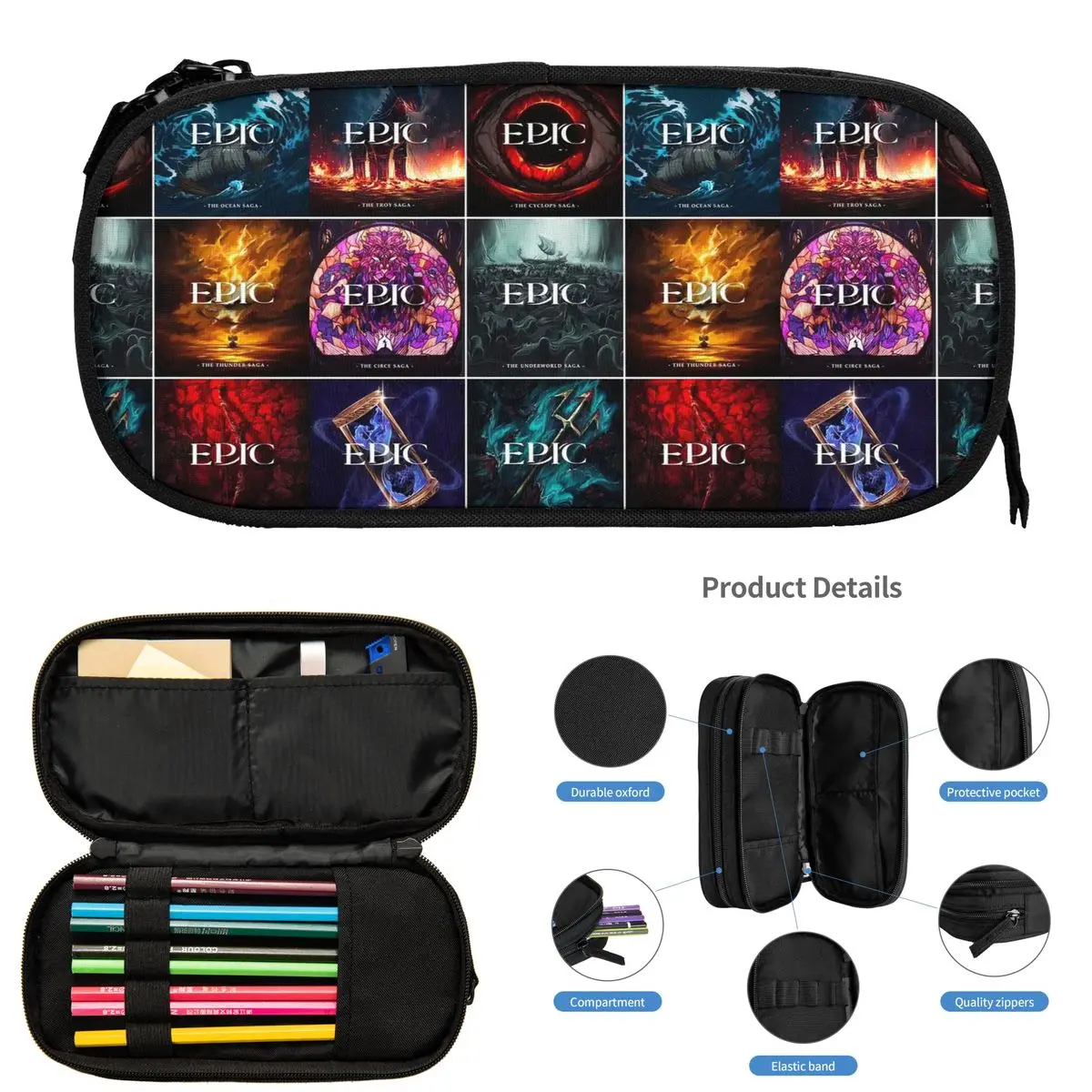 ملحمة الموسيقية ساغا يغطي مقلمة للطلاب الهدايا صندوق القلم حقيبة أقلام رصاص تخزين كبير قلم رصاص الحقيبة حامل القلم
