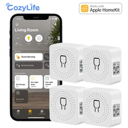 Interruttore relè a parete CozyLife funziona con Apple HomeKit Alexa SmartThings Alice, modulo interruttore intelligente WiFi 16A cavo neutro richiesto