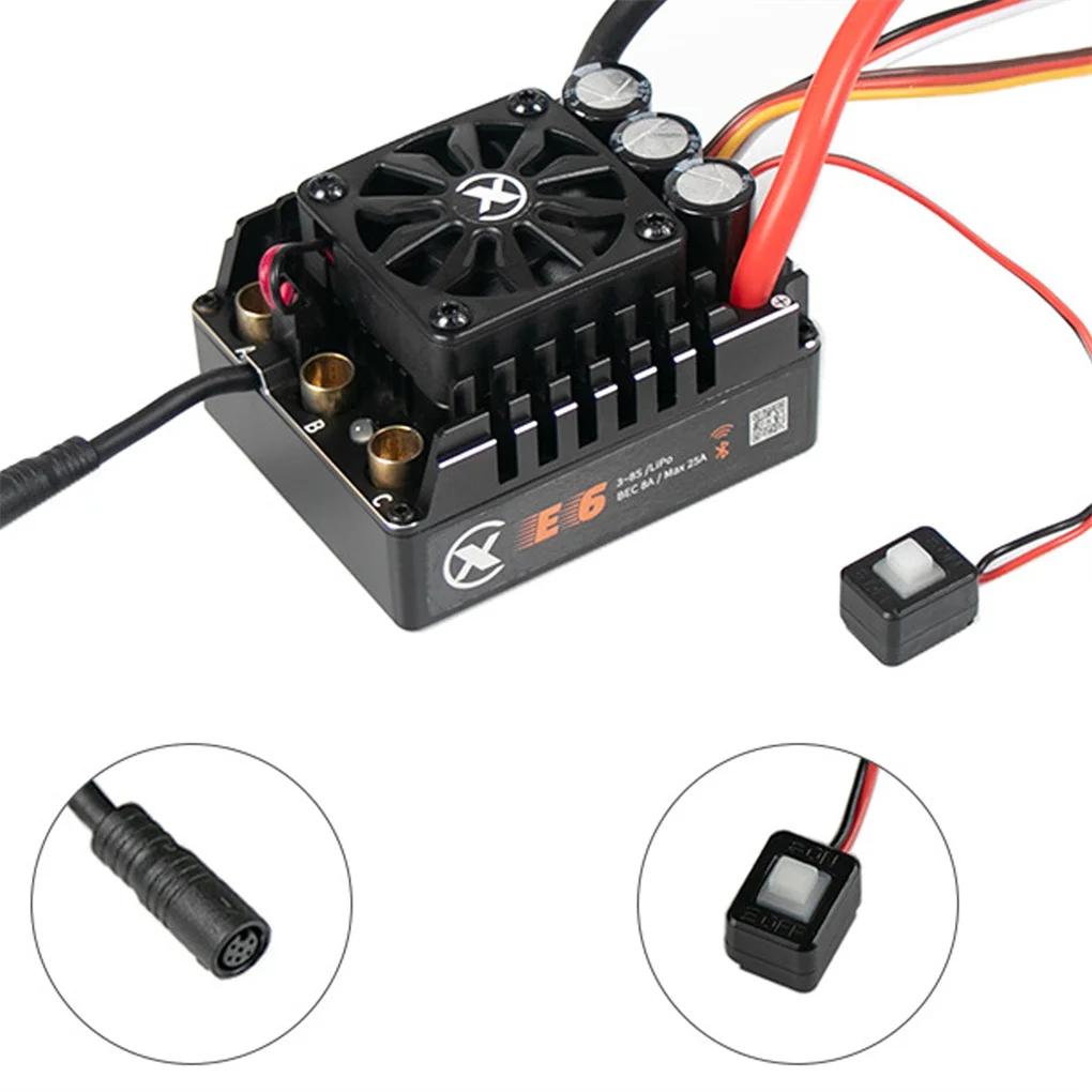 RC ESC SURPASSHOBBY Rocket Brushless E6 200A (3-8S) ESC 4S Elektroniczny regulator prędkości Wodoodporny dla 1/7 1/8 RC Car Buggy Car