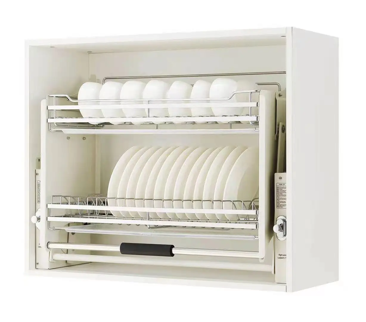 Custom Kitchen Cabinet Stainless Steel Pull Out Storage Organizer Basket Collector Double Pull Down Basket