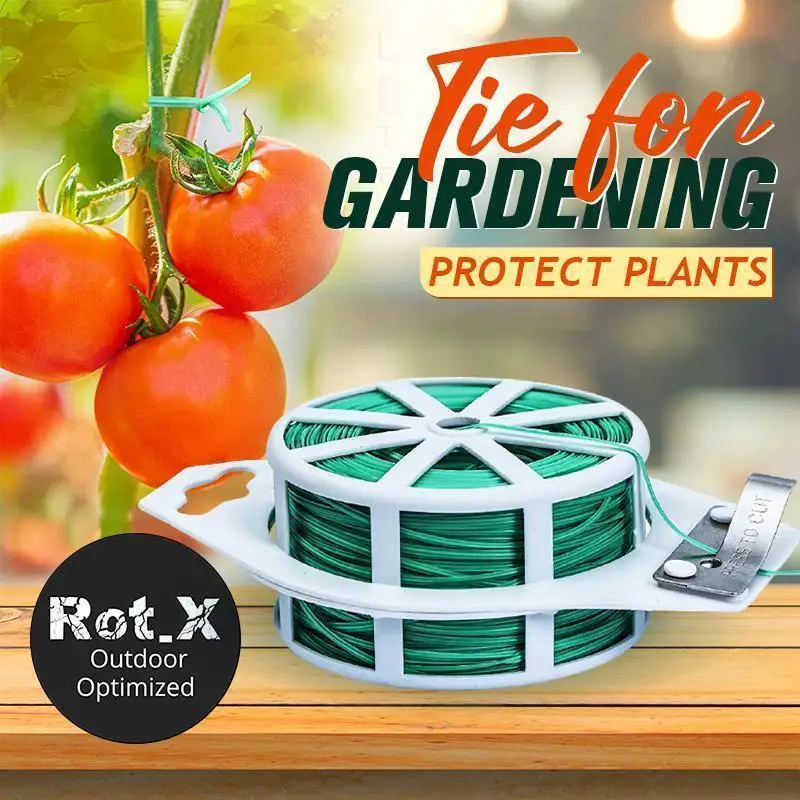 

30/50m Garden Plant Fixed Rope Reusable Green Coate String With Cutter Sturdy Plant Twist Tie Gardening Vegetable Grafting Fixer