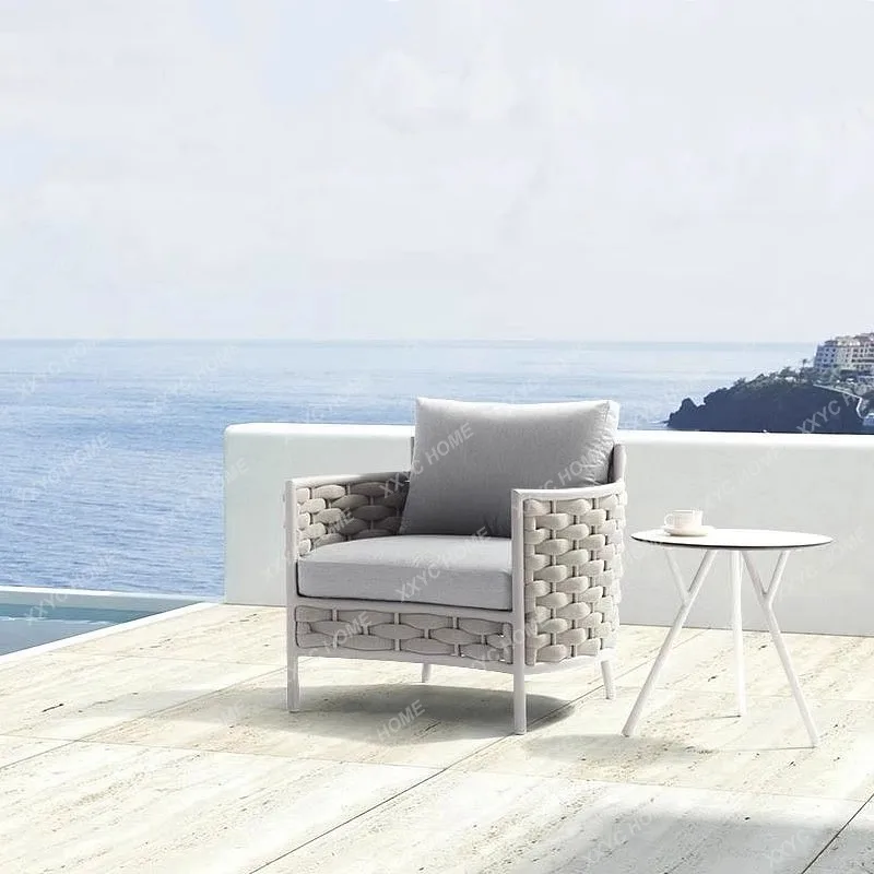 LXoutdoor courtyard sofa villa living room balcony swimming pool leisure lounge chair waterproof and sunscreen