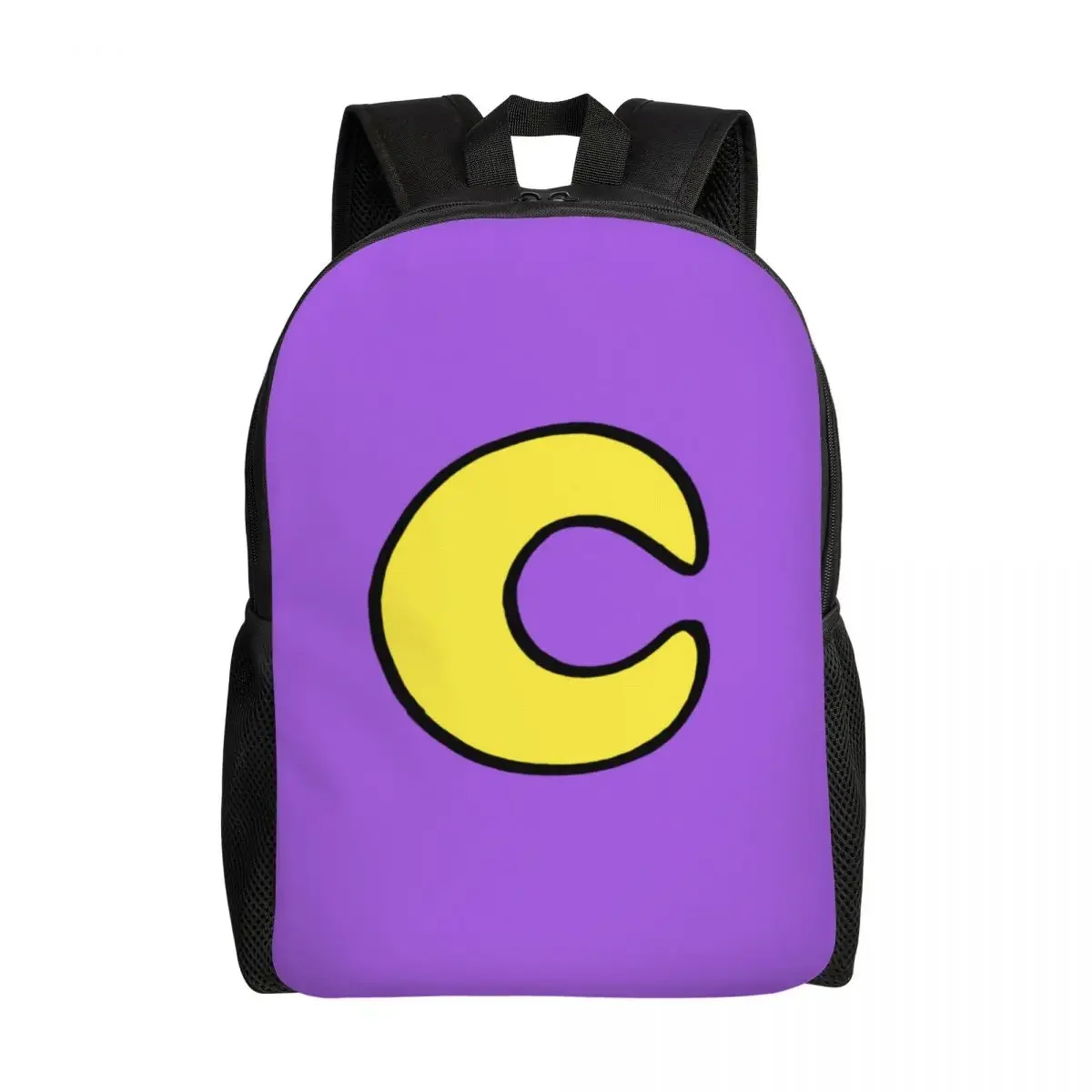 

Custom Purple Smiling Big Mouth Cat Pendant Critters Laptop Backpack Women Men Bookbag for School College Student Game Bag