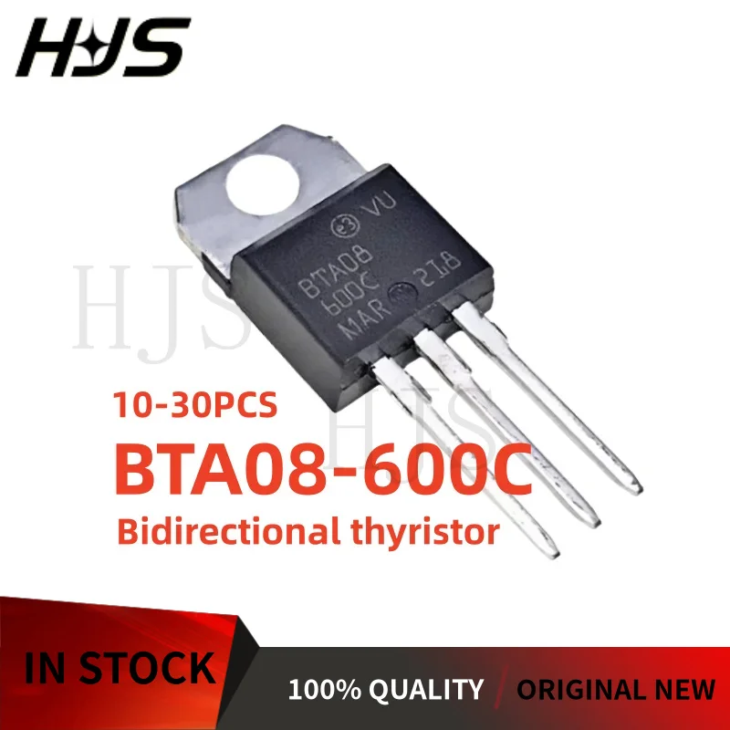 10-30PCS TO-220 100%NEW BTA08-600C BTA08600C BTA08 600C Bidirectional thyristor Transistor In Stock