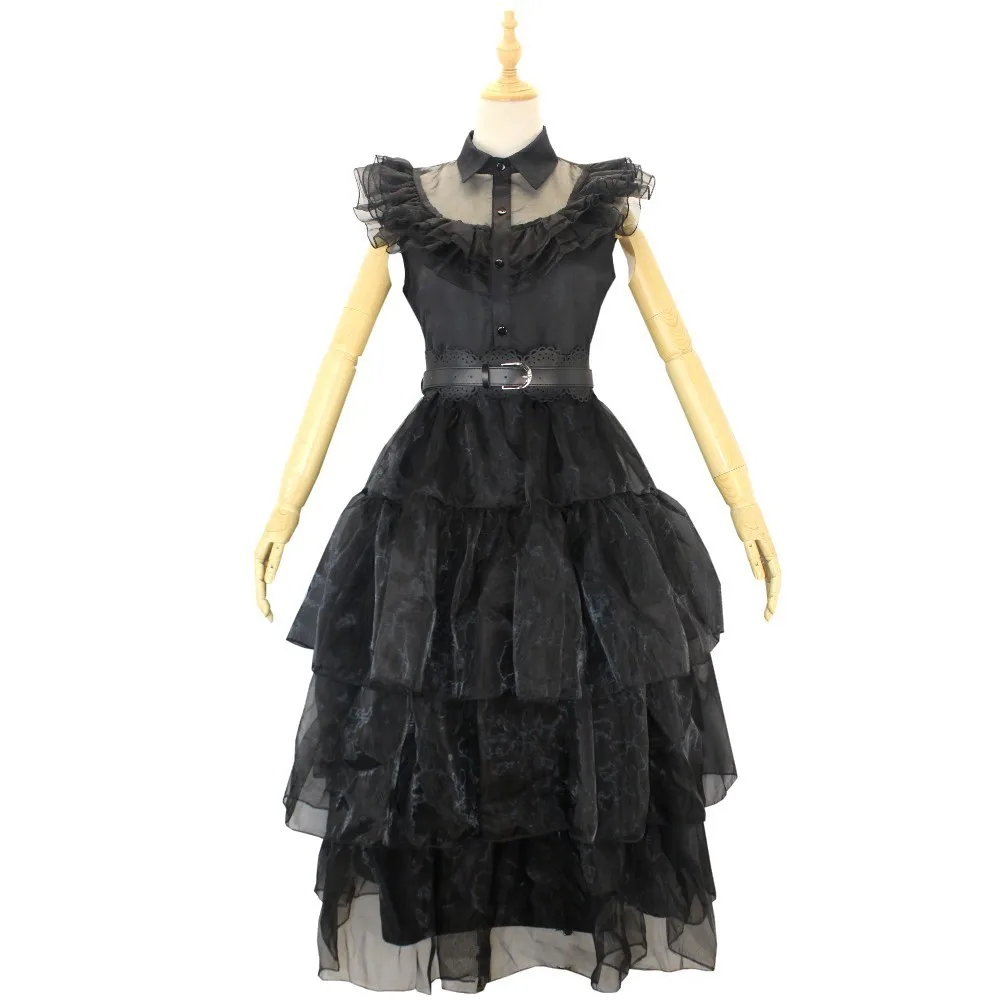 

Movie Wednesday Cosplay Costume Dresses Wednesday Addams Cosplay Gothic Wind Adult Dress Halloween Party Costumes