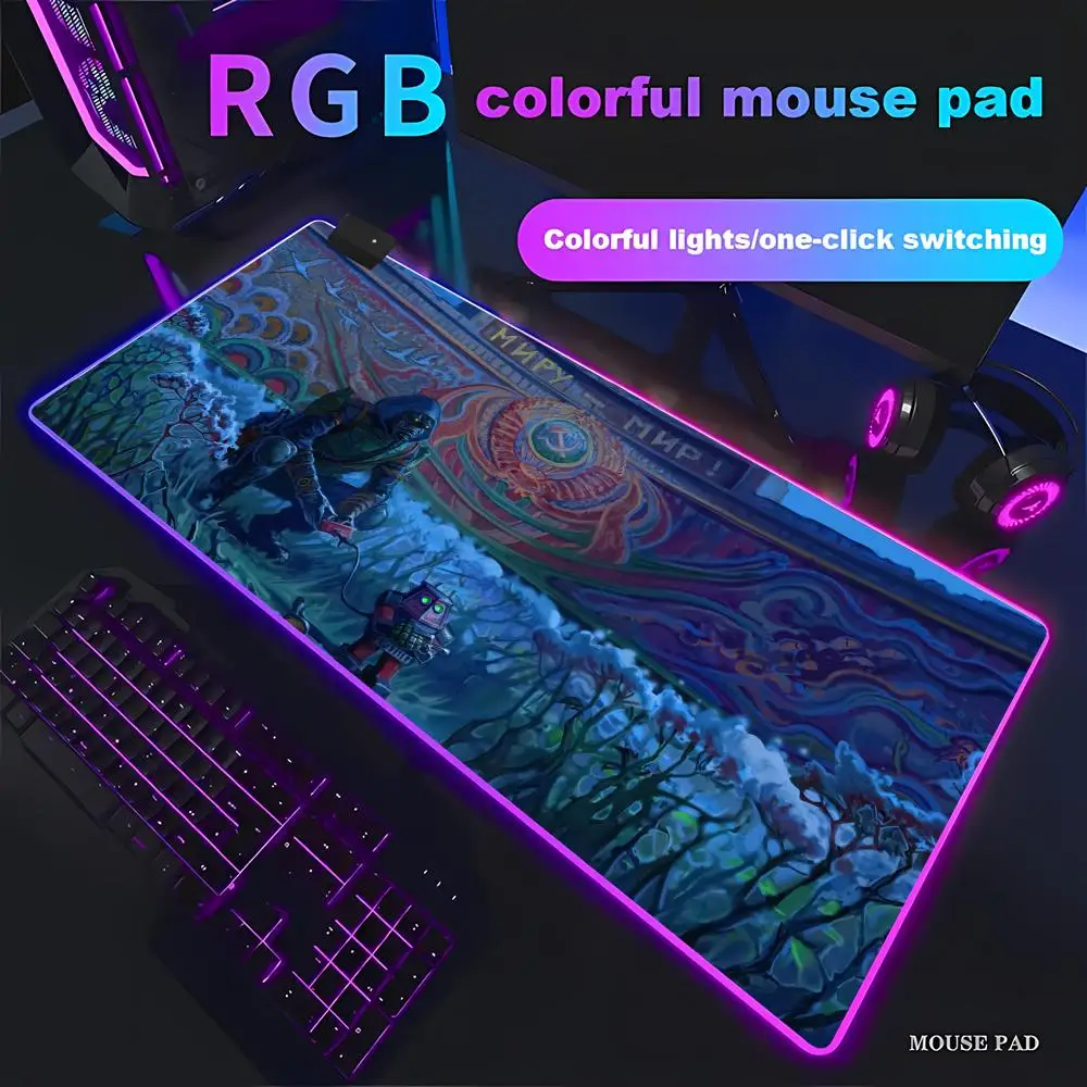 The Stalker - World Peace Art Illustration Mouse Pad Animation Games RGB Gaming HD Gamer LED Light PC Computer Non-slip Decor