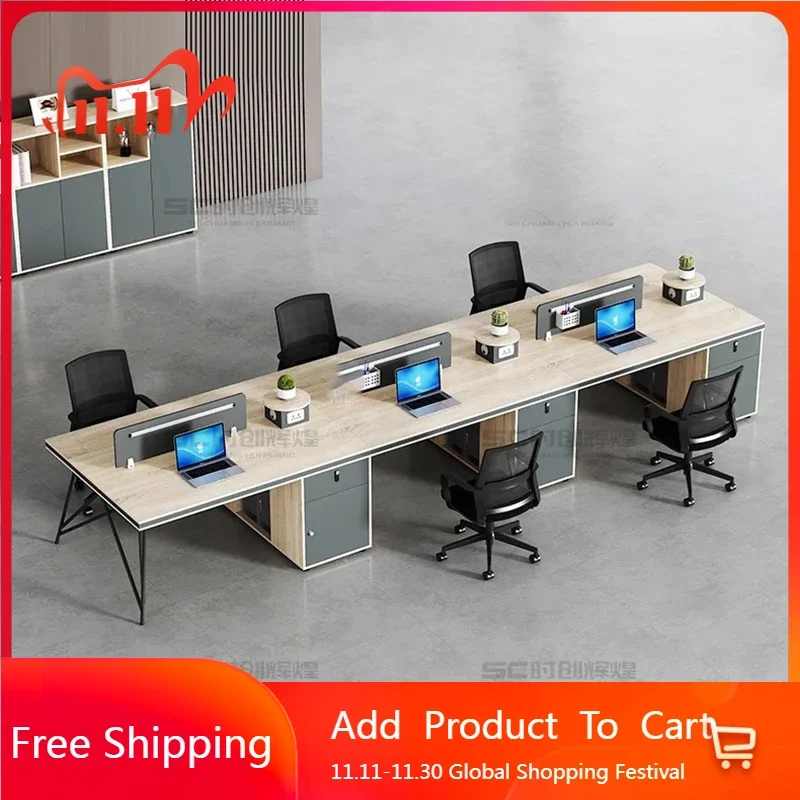 

Long Wooden Office Desk Study Modern Computer Standing Executive Office Desk Reception Design Bedroom Ufficio Home Furniture