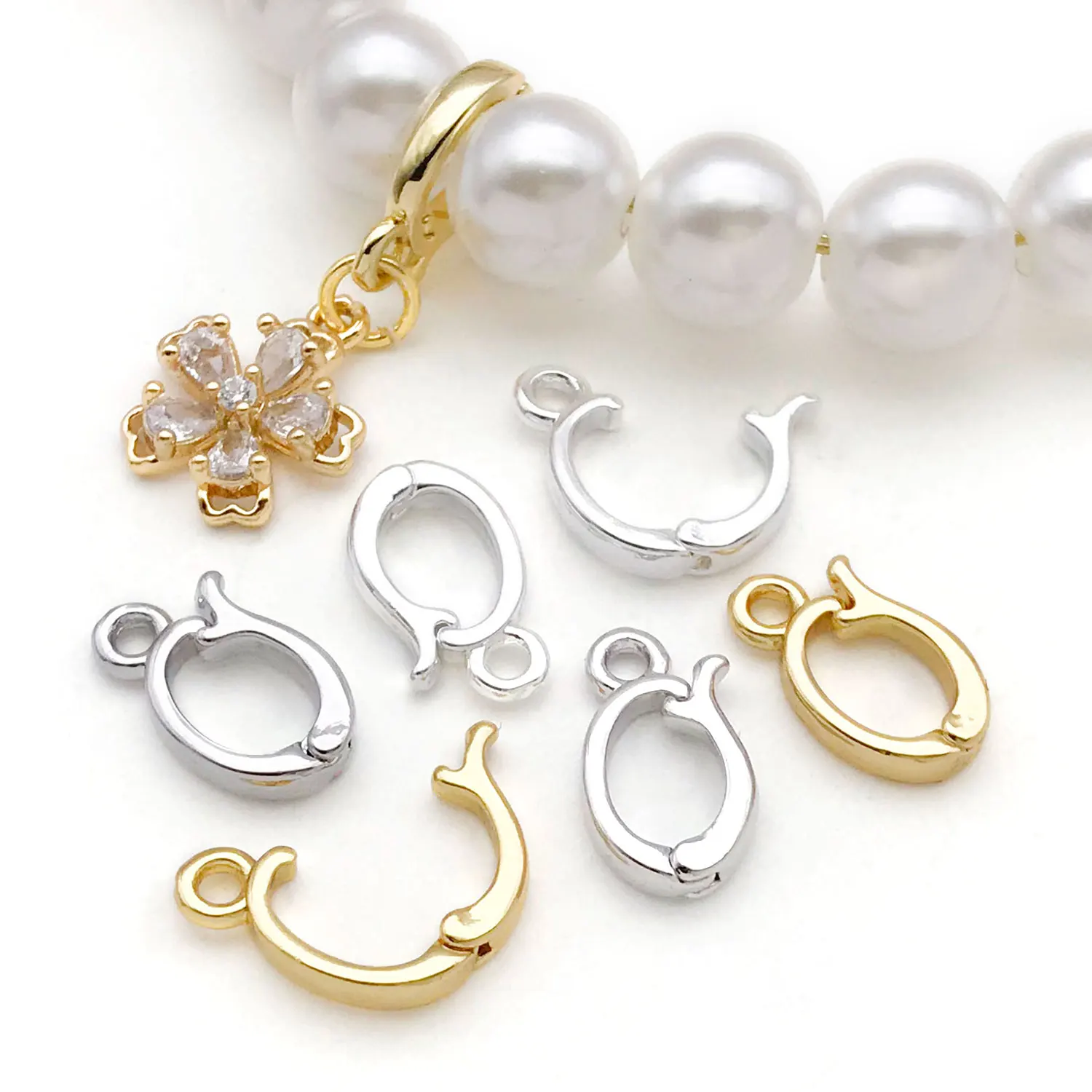 5 قطعة 18 كيلو الذهب الحقيقي مطلي النحاس متمحور السحر محسن الكفالة المشابك ل سوار ذاتي الصنع قلادة أقراط صنع المجوهرات اكسسوارات #1