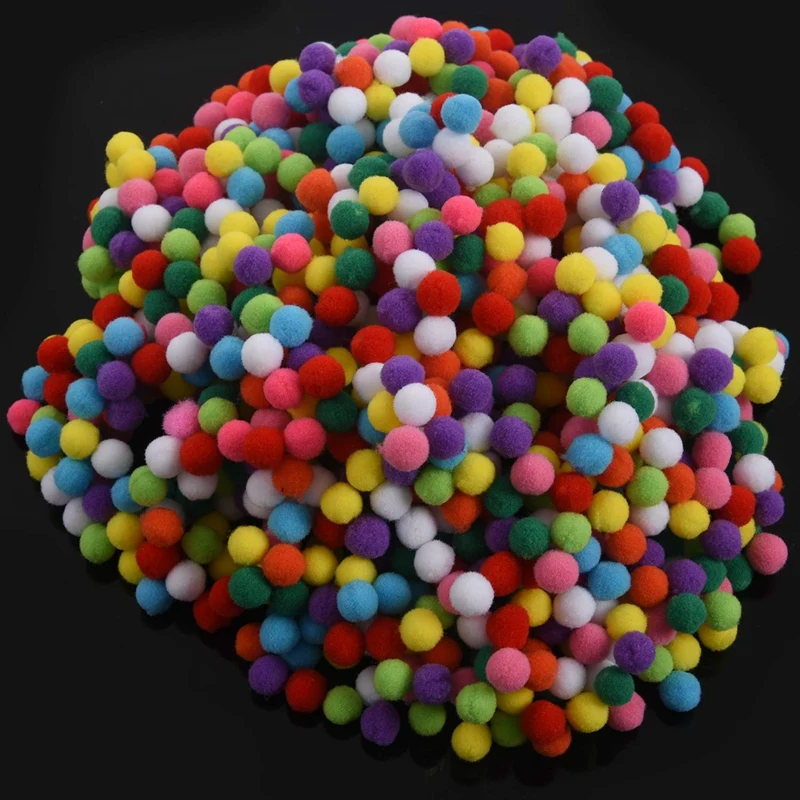 B05B-2000 Pcs 10Mm Mixed Color Soft  Pom Poms Pompoms For Kids Crafts