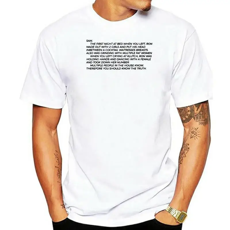 100% Cotton O-neck Custom Printed Tshirt Men T shirt Jersey Shore Letter to Sammi - Jersey Shore Women T-Shirt