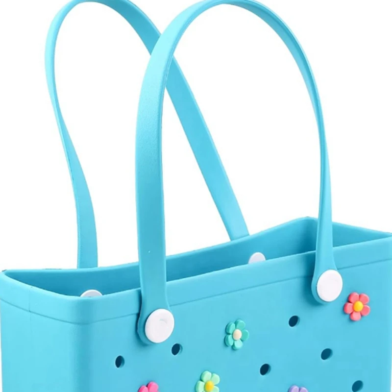 Accesorios con dijes de flores para bolsos Bogg, bolso de mano simple del Sur, bolso de playa, 8 piezas