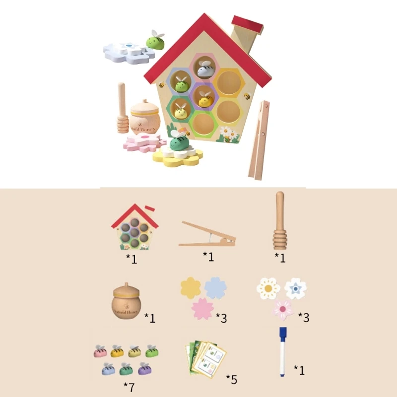 Montessori Wabenbienen Puzzle Farbe Lernspielzeug Kinderbrettspiel Spielset