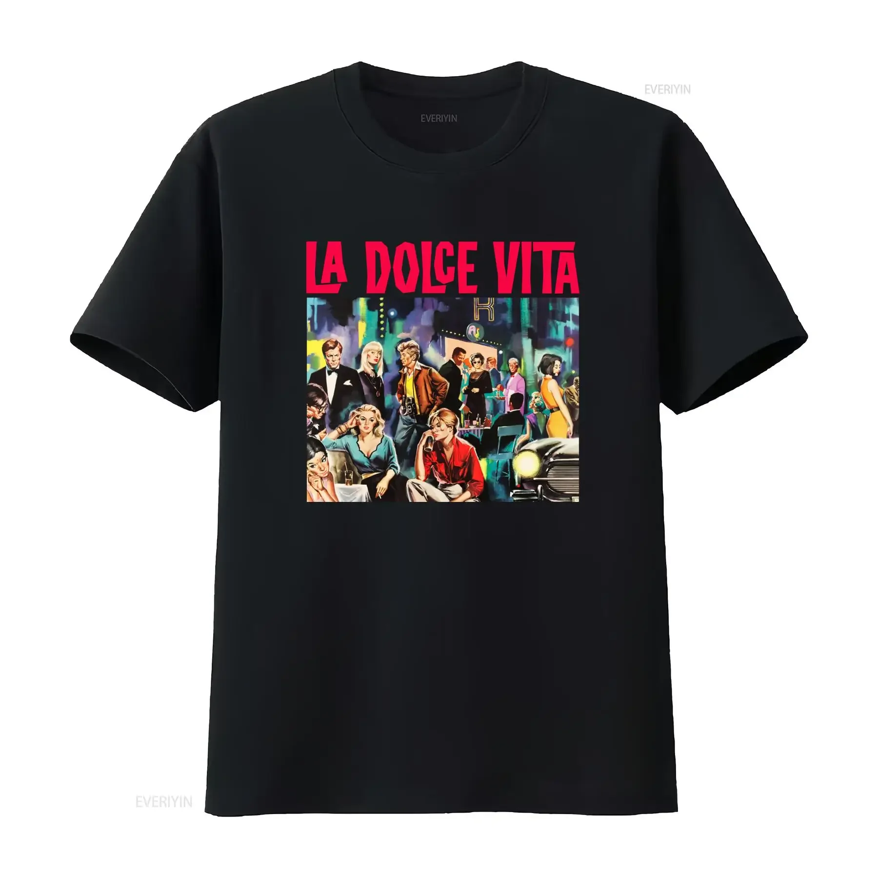 La Dolce Vita 60s Fellini Movie Film Poster Vintage Cool T Shirt M259 vintage Washed designer clothes fashion Soft Stretched