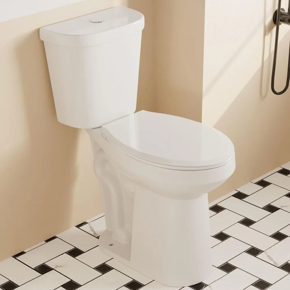 

Extra Tall Toilets for Seniors, Two-Piece Toilets for Bathrooms With Tall Height,Dual Flush Toil