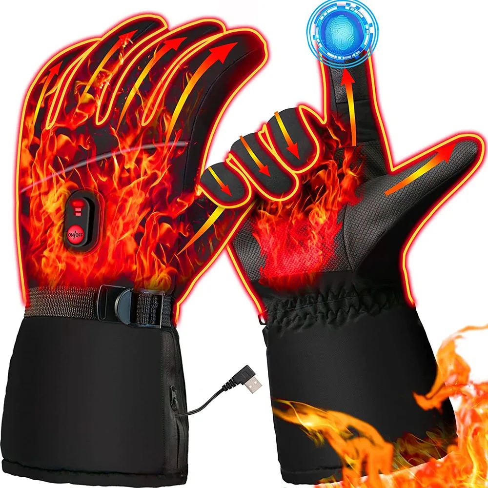 Outdoors Electric Warming Gloves Adjustable Hand Warmer Gloves For Skating Fishing