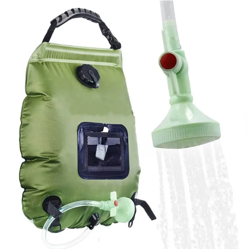 Outdoor Solar Heating Premium Camping Shower Bag 20L  Hot Water Temperature 45°C With Removable Hose Shower Head