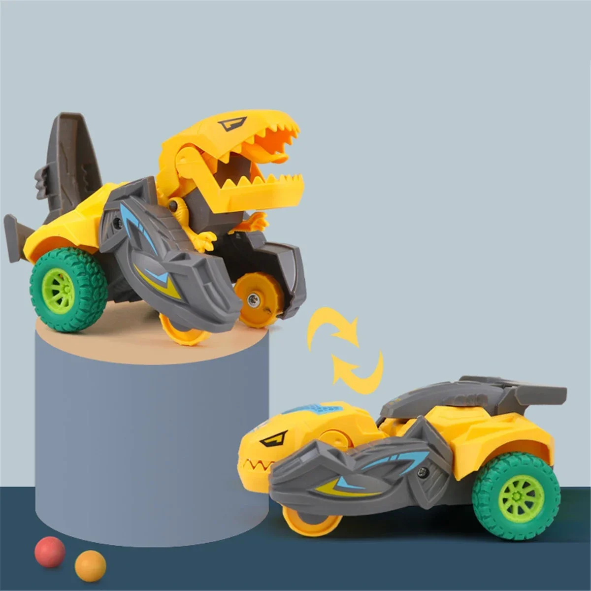 Dinosaur Car Deformation Car Toys Inertial Sliding One Step Action Collision Transform Mini Tyrannosaurus Rex Vehicles Toy Kids