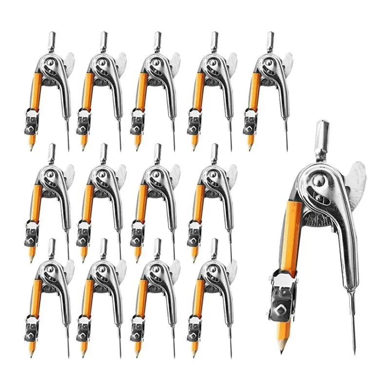 B03B-Woodworking For Geometry Math Compass 20 Pieces Bulk Drawing Compass With Pencil For Student School Art