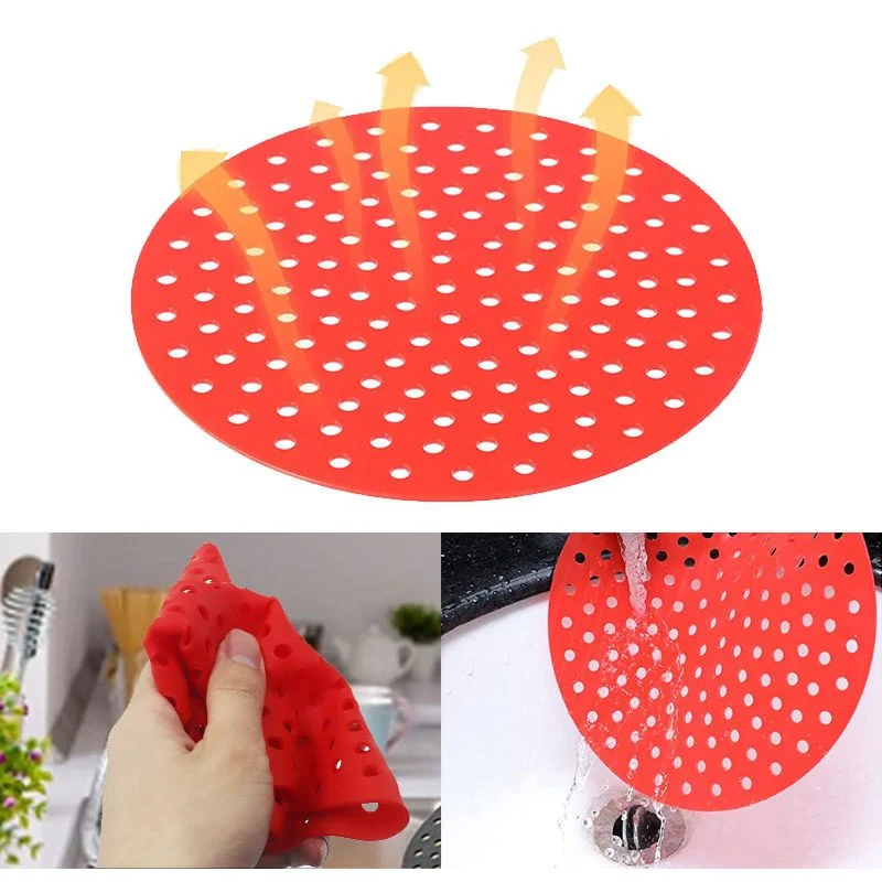 Air Fryer Baking Paper Silicone Air Fryer Liner Non-Stick Steamer Pad Air Fryer Accessory Kitchen Baking Liner Cooking Utensils