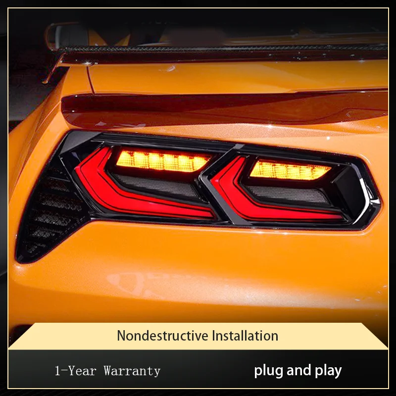

Running Tail Light Auto for Cars 12V Chevrolet Corvette C7 2014-2019 LED Drl High Configure Taillight Turning Accessories Lamp