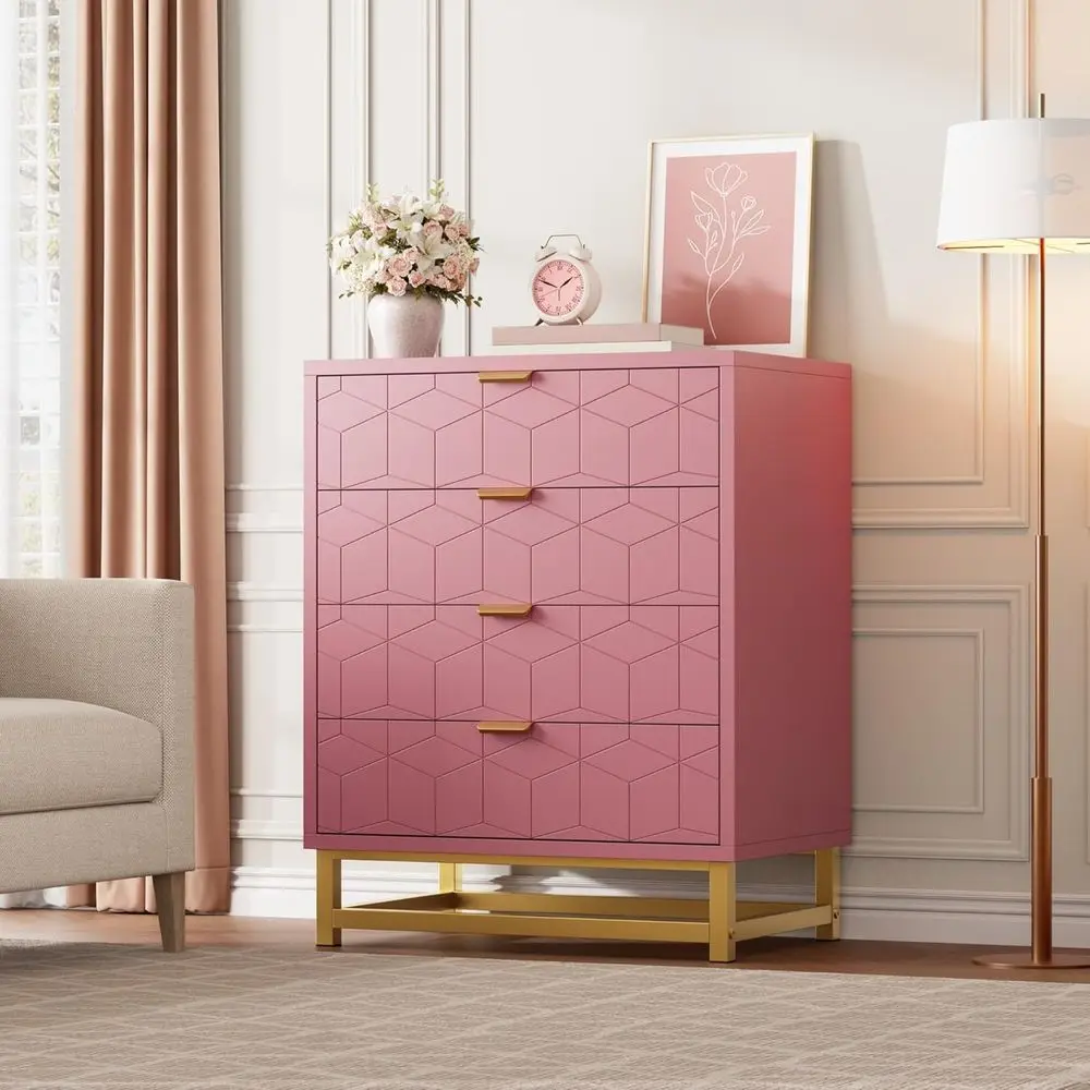 Contemporary Drawers in 4 Sizes with Gold Hardware for Bedrooms, Living Rooms, and Halls