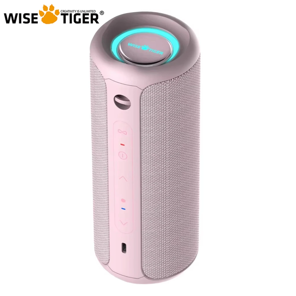 

WISETIGER P3 Pink Portable Bluetooth Speaker 30W Outdoor IPX7 Waterproof Wireless Sound Box Bass BT5.3 RGB Light Connection