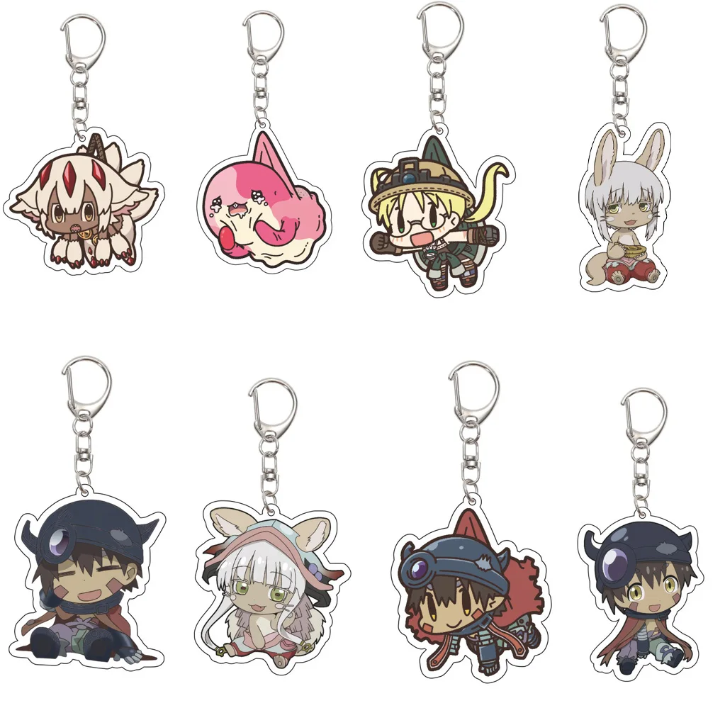 Llavero de acrílico de 55 mm de Anime Made In Abyss con Riko, Reg, Nanachi, Faputa, Mitty y Maruruk, regalos de Navidad